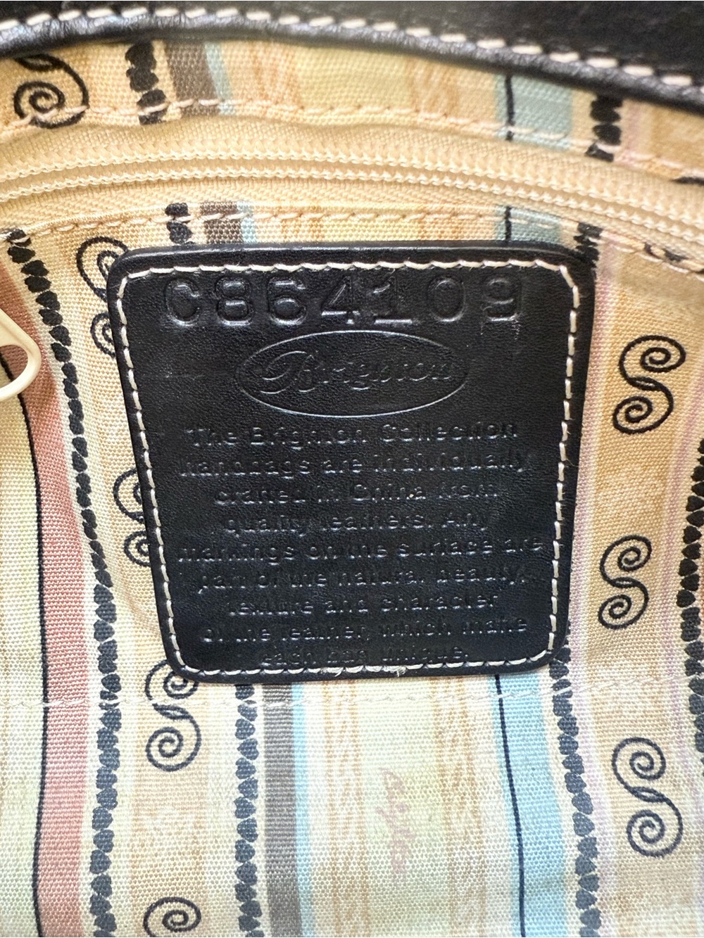 Brighton Black Leather Shoulder Bag Croc Trim with Heart Charms EUC - Picture 12 of 14